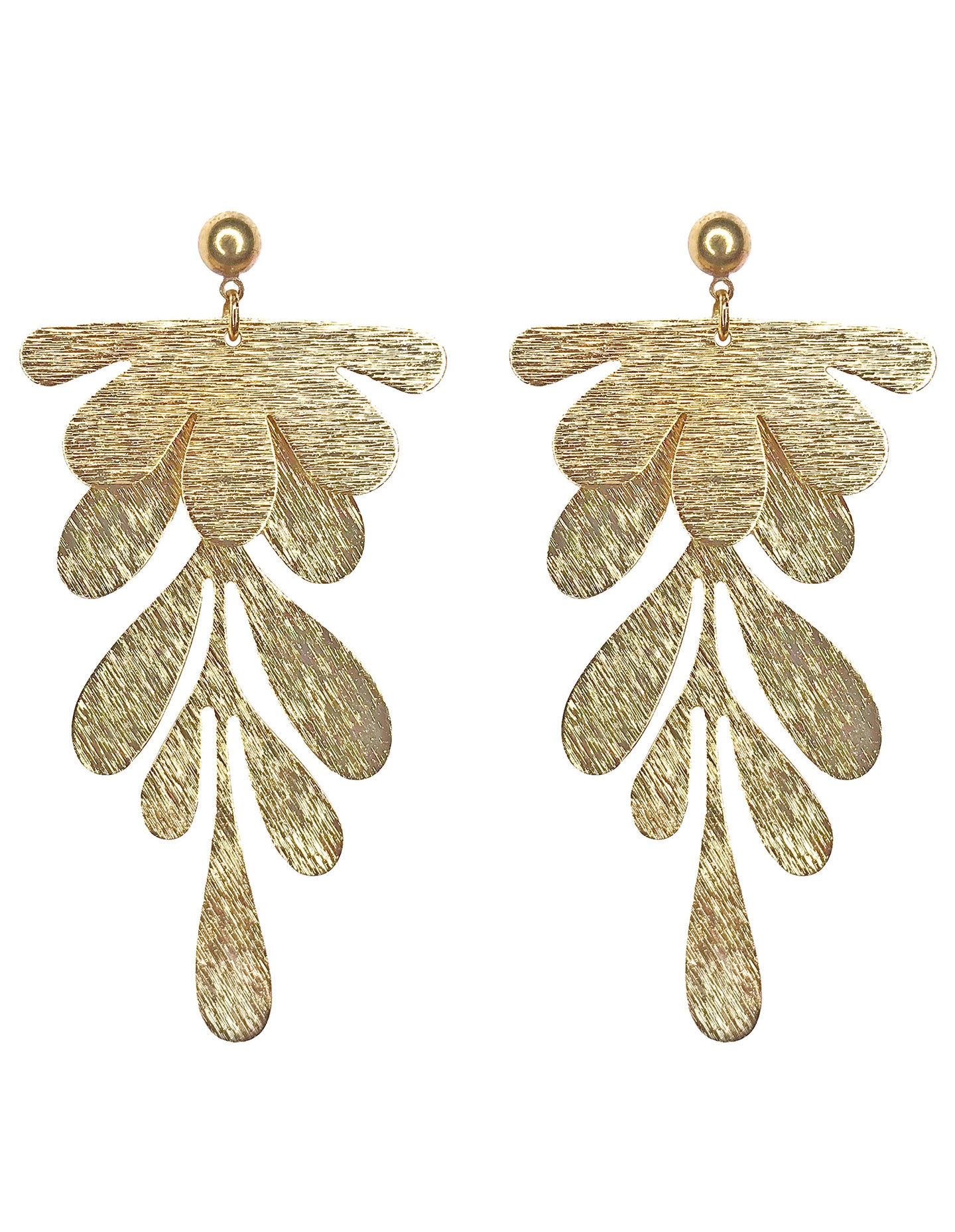 BOTANICAL EARRINGS [ Gold Plated Brass, Floral ]