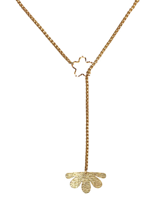 BOTANICAL NECKLACE [ Gold Plated Brass, Floral Choker ]