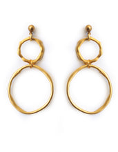 PUDDLE EARRINGS ~ GOLD PLATED [ Wavy Hollow Circles ]