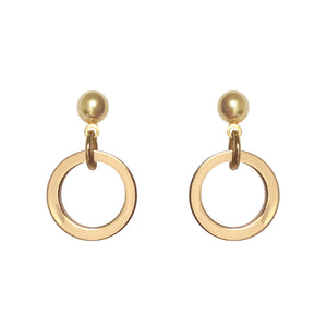 SMALL RING EARRINGS ~ GOLD [ Round Ring Circles ]