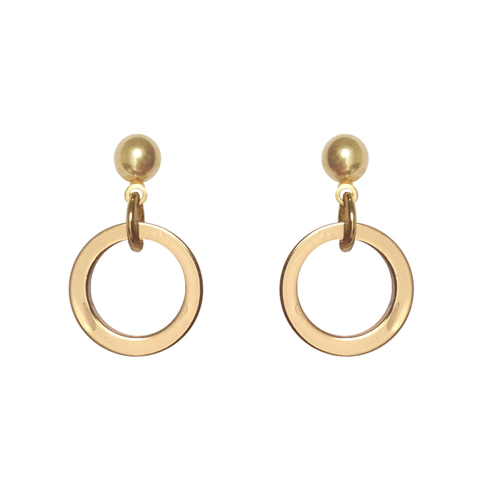 SMALL RING EARRINGS ~ GOLD [ Round Ring Circles ]