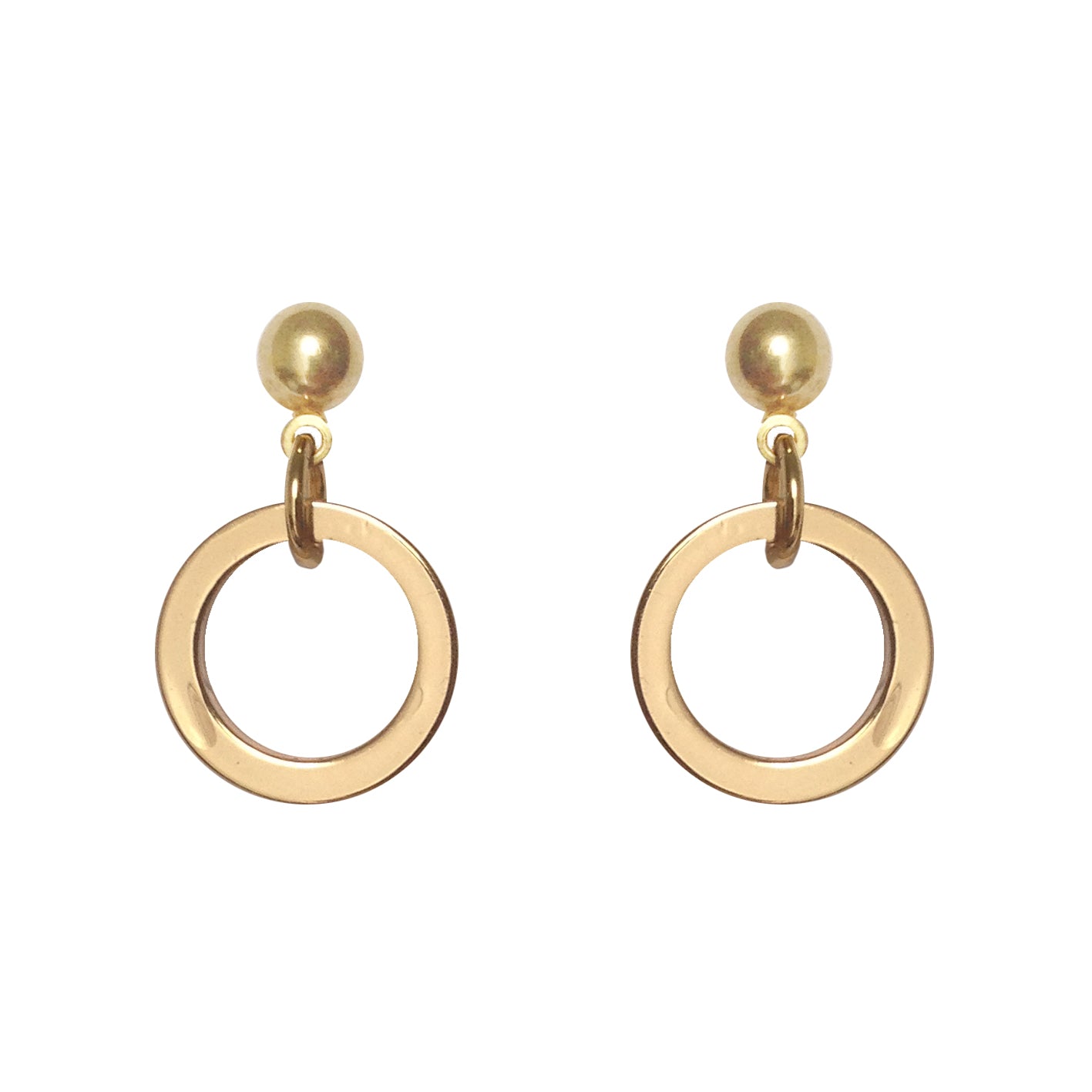 SMALL RING EARRINGS ~ GOLD [ Round Ring Circles ]