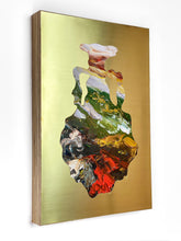 • ORIGINAL OIL PAINTING • 'Contained' Series 1, Vessel #9 [ Brass, Landscape, Vase, Abstract, Colourful Art ]