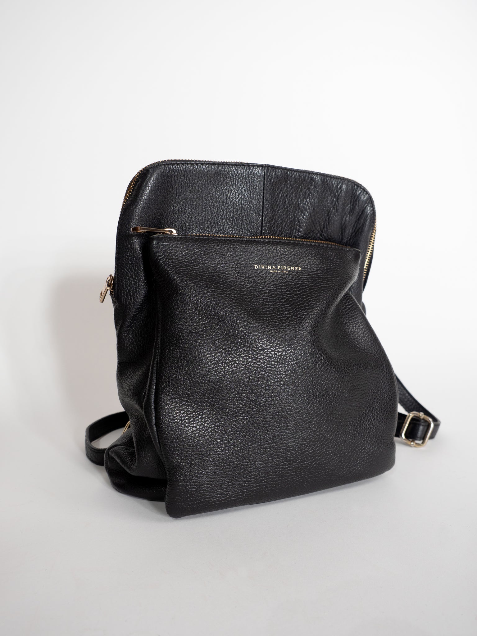 CIRCULAR • ITALIAN LEATHER BACKPACK - DIVINA FIRENZE [ Black  display picture 3