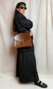 Free With Any Clothing Purchase! • PRE-LOVED • LEATHER SATCHEL [ Brown, Tan, Handbag ]