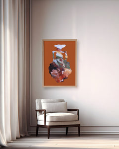 LIMITED EDITION PRINT 'Contained, Series 1, Vessel #6' [ Earthy Colours, Burnt Orange Background ]