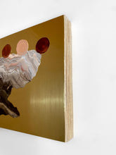 • ORIGINAL OIL PAINTING • 'Contained' Series 2, Vessel #9 [ Brass, Landscape, Vase, Abstract Art, Earthy, Red / Pink ]