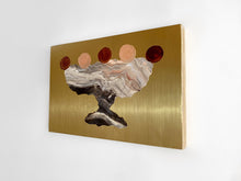• ORIGINAL OIL PAINTING • 'Contained' Series 2, Vessel #9 [ Brass, Landscape, Vase, Abstract Art, Earthy, Red / Pink ]