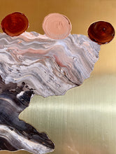 • ORIGINAL OIL PAINTING • 'Contained' Series 2, Vessel #9 [ Brass, Landscape, Vase, Abstract Art, Earthy, Red / Pink ]