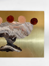 • ORIGINAL OIL PAINTING • 'Contained' Series 2, Vessel #9 [ Brass, Landscape, Vase, Abstract Art, Earthy, Red / Pink ]