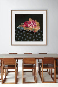 LIMITED EDITION PRINT 'Pomegranate, Gold Foil, Stones' [ EXTRA LARGE ]