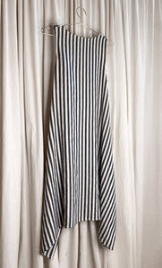 • PRE~LOVED • LATITUDE LONGITUDE DRESS [ Linen, Wrap, Cream & Black Striped, Size S/M ]
