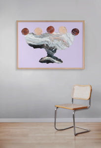LIMITED EDITION PRINT 'Contained, Series 2, Vessel #9' [ Black, White, Red, Pink, Purple Background ]