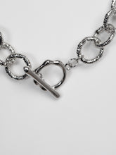 RIPPLE NECKLACE [ White Gold Plated, Chunky Textured Chain, Choker, Silver Toned ]