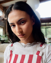 RIPPLE NECKLACE [ White Gold Plated, Chunky Textured Chain, Choker, Silver Toned ]