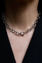 RIPPLE NECKLACE [ White Gold Plated, Chunky Textured Chain, Choker, Silver Toned ]