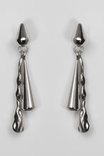 DRIZZLE EARRINGS [ Silver, Rhodium Plated, Teardrop Charms ]