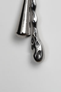 DRIZZLE EARRINGS [ Silver, Rhodium Plated, Teardrop Charms ]