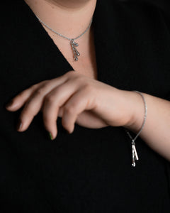 • SAVE 20% • DRIZZLE JEWELLERY SET [ Silver, Rhodium Plated, Teardrop Charms ]