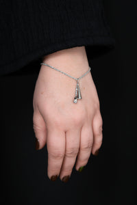 DRIZZLE BRACELET [ Silver, Rhodium Plated, Teardrop Charms ]
