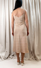 • PRE-LOVED • Handmade Bias Midi Slip Dress [ Spotty, Beige, Ties, Size Extra Small ]