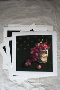 LIMITED EDITION PRINT 'Grapes, Takeaway Coffee, Moss' [ MEDIUM ]