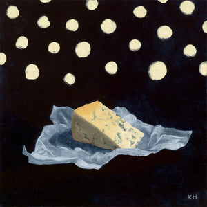 • ORIGINAL OIL PAINTING • 'Blue Cheese, Wax Paper, Stars'