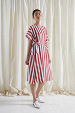 EVE DRESS ~ CONVERTIBLE ~ POMEGRANATE [ Red & White Striped, Waist Ties ]