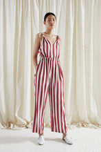 ORIGINAL SIN PANTS ~ POMEGRANATE [ Red & Whited Striped, Wide Leg Drawstring Culottes ]