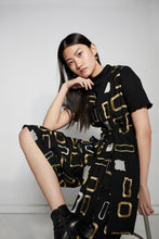 HEAVY METAL JUMPSUIT [ Gold, Silver Patterned Embroidery On Black Cotton ]