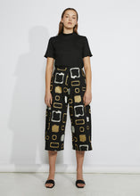 HEAVY METAL CULOTTES [ Gold, Silver Patterned Embroidery On Black Cotton ]