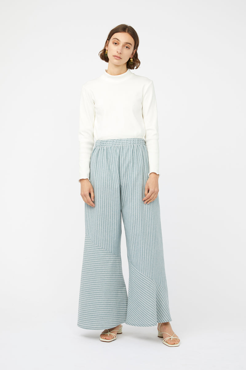 Green and clearance white striped pants
