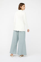RIBBED MOCK NECK TOP ~ WHITE [ Cotton, Long Sleeved ]