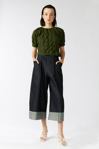 FERNERY TOP [ Green Cotton, Short Sleeves ]