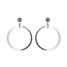 LRG RING EARRINGS ~ SILVER [ Round Ring Circles ]