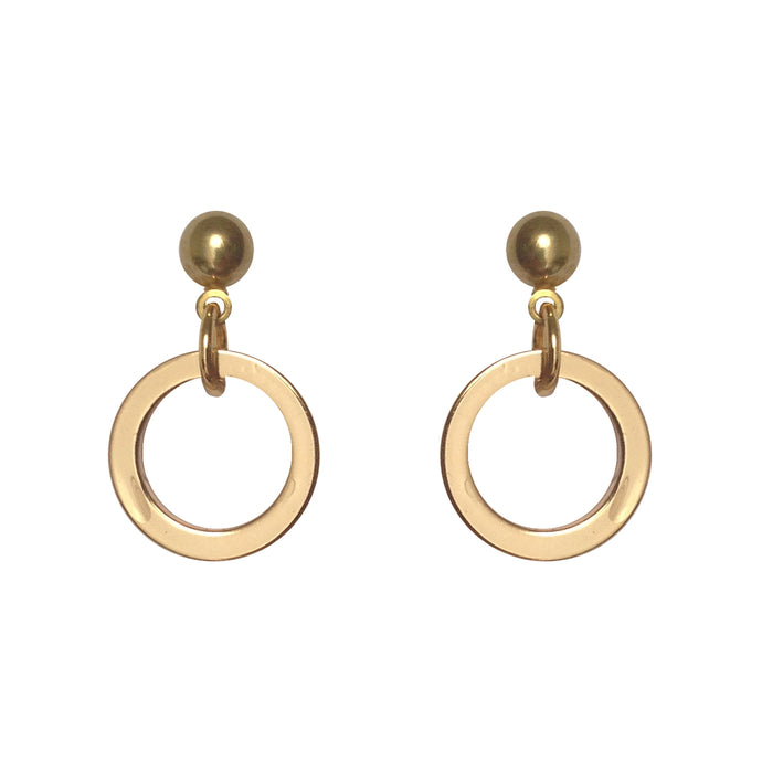 SML RING EARRINGS ~ GOLD [ Round Ring Circles ]