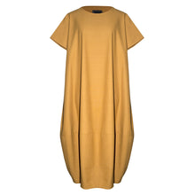 FIRST LIGHT DRESS [ Mustard Yellow Linen / Cotton, Short Sleeved ]